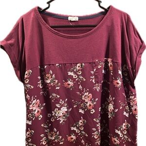 Floral Burgundy Women's Top